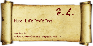 Hux Lóránt névjegykártya